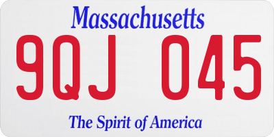 MA license plate 9QJ045