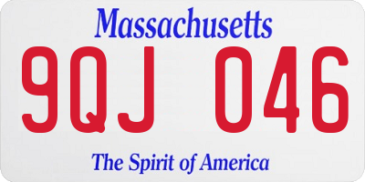 MA license plate 9QJ046