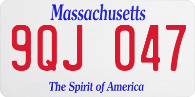 MA license plate 9QJ047