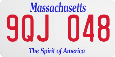 MA license plate 9QJ048