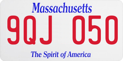 MA license plate 9QJ050
