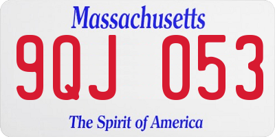 MA license plate 9QJ053