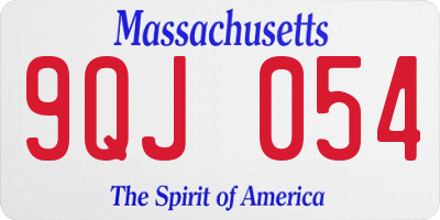 MA license plate 9QJ054