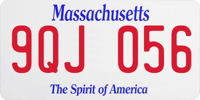 MA license plate 9QJ056