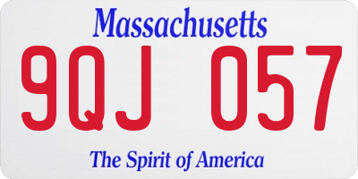 MA license plate 9QJ057