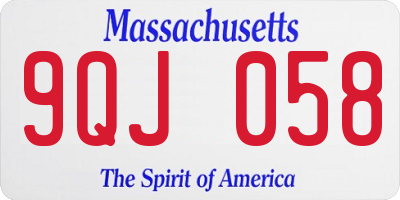MA license plate 9QJ058