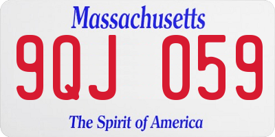 MA license plate 9QJ059