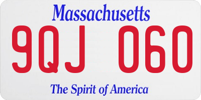 MA license plate 9QJ060