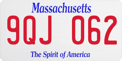 MA license plate 9QJ062