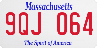 MA license plate 9QJ064