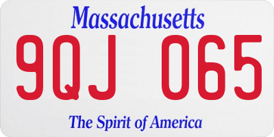 MA license plate 9QJ065