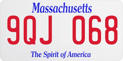 MA license plate 9QJ068