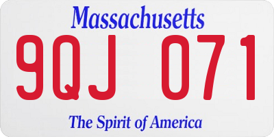 MA license plate 9QJ071
