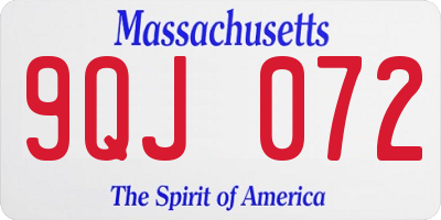 MA license plate 9QJ072