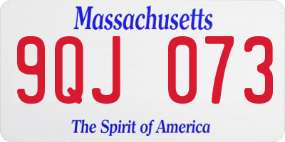 MA license plate 9QJ073