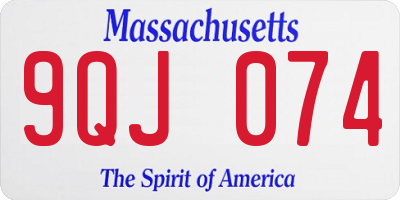 MA license plate 9QJ074