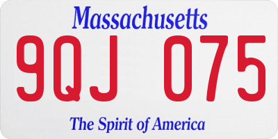 MA license plate 9QJ075