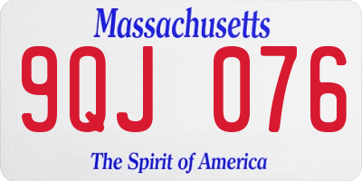 MA license plate 9QJ076