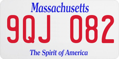 MA license plate 9QJ082