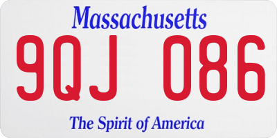 MA license plate 9QJ086