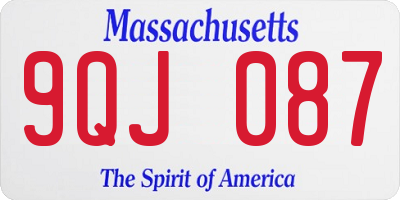 MA license plate 9QJ087