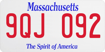 MA license plate 9QJ092