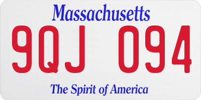 MA license plate 9QJ094