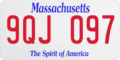 MA license plate 9QJ097