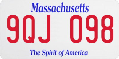 MA license plate 9QJ098