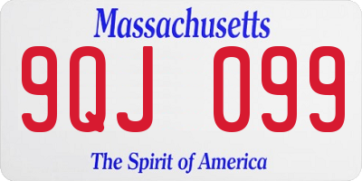 MA license plate 9QJ099