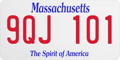 MA license plate 9QJ101