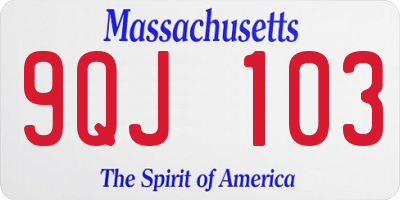 MA license plate 9QJ103