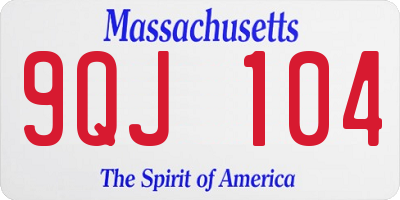 MA license plate 9QJ104