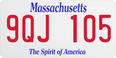 MA license plate 9QJ105