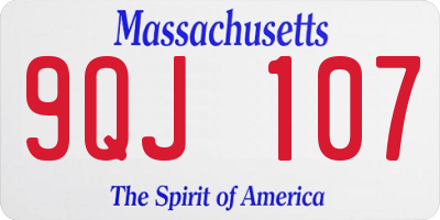 MA license plate 9QJ107