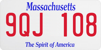 MA license plate 9QJ108