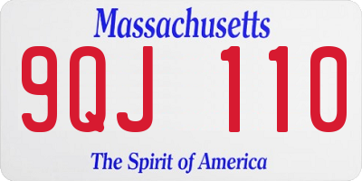 MA license plate 9QJ110