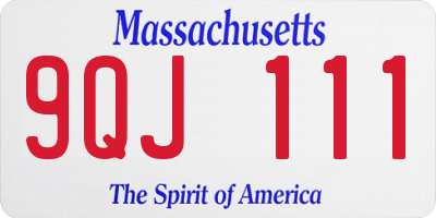 MA license plate 9QJ111