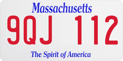 MA license plate 9QJ112