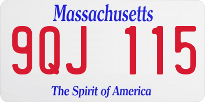 MA license plate 9QJ115