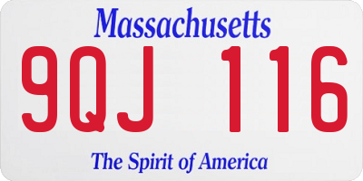 MA license plate 9QJ116