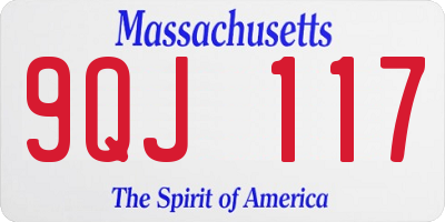MA license plate 9QJ117