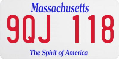 MA license plate 9QJ118