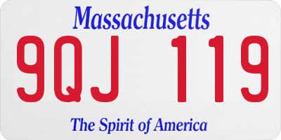 MA license plate 9QJ119
