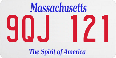 MA license plate 9QJ121