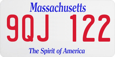 MA license plate 9QJ122