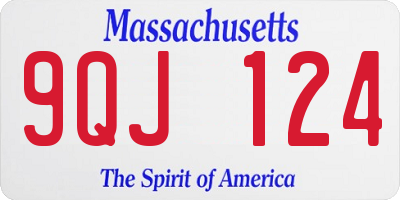 MA license plate 9QJ124
