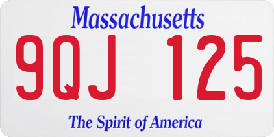 MA license plate 9QJ125