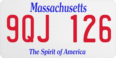 MA license plate 9QJ126