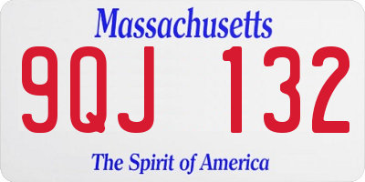 MA license plate 9QJ132